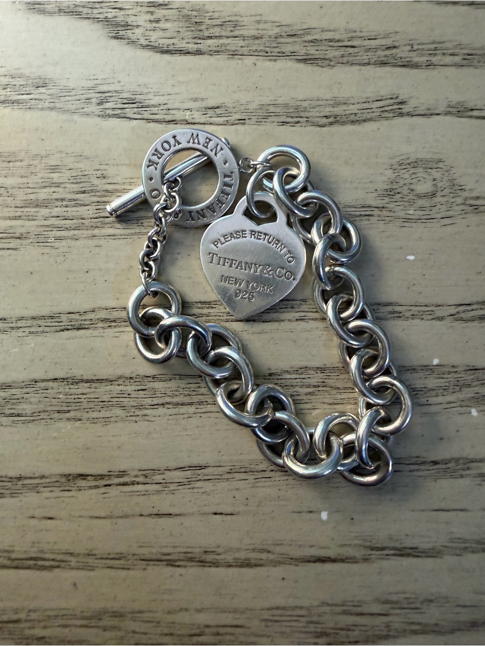 Tiffany & Co. Sterling Heart Tag Toggle Bracelet - Silver